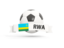 Rwanda. Football with banner. Download icon.