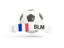 Saint Barthelemy. Football with banner. Download icon.