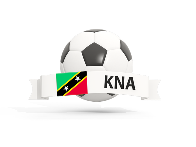 Football with banner. Download flag icon of Saint Kitts and Nevis at PNG format