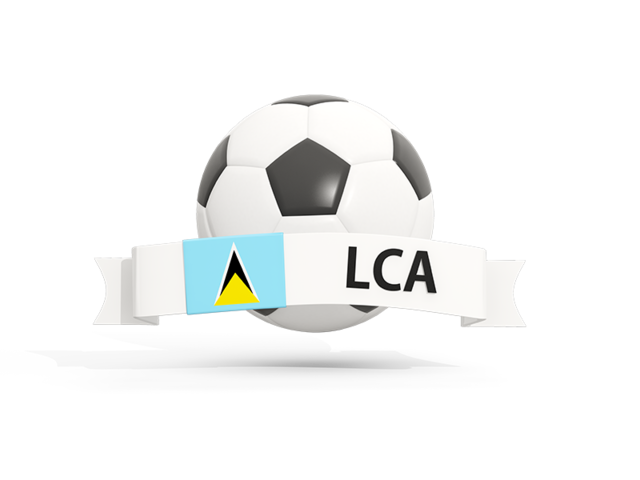 Football with banner. Download flag icon of Saint Lucia at PNG format