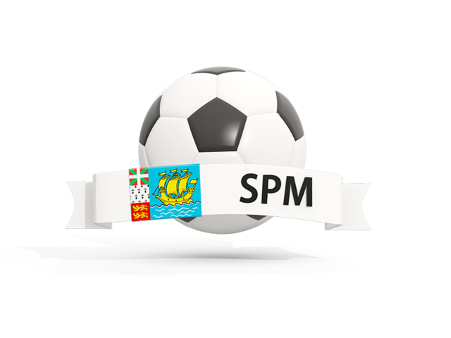 Football with banner. Download flag icon of Saint Pierre and Miquelon at PNG format