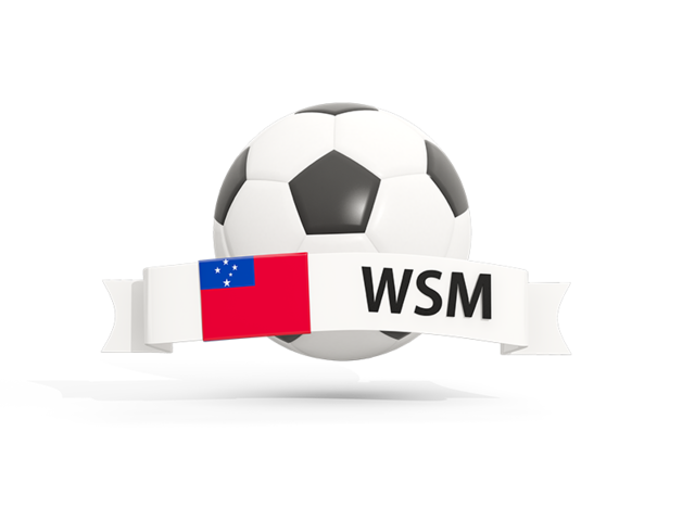 Football with banner. Download flag icon of Samoa at PNG format