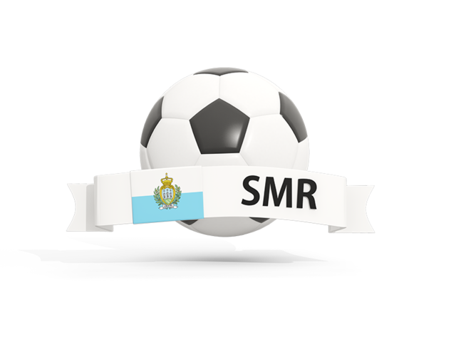 Football with banner. Download flag icon of San Marino at PNG format