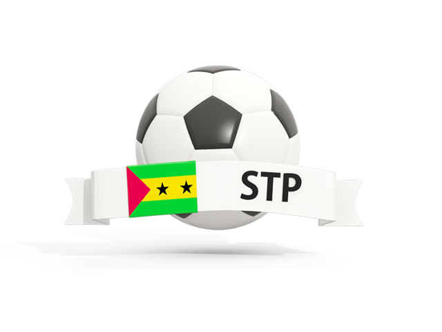 Football with banner. Download flag icon of Sao Tome and Principe at PNG format