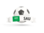 Saudi Arabia. Football with banner. Download icon.