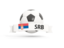 Serbia. Football with banner. Download icon.