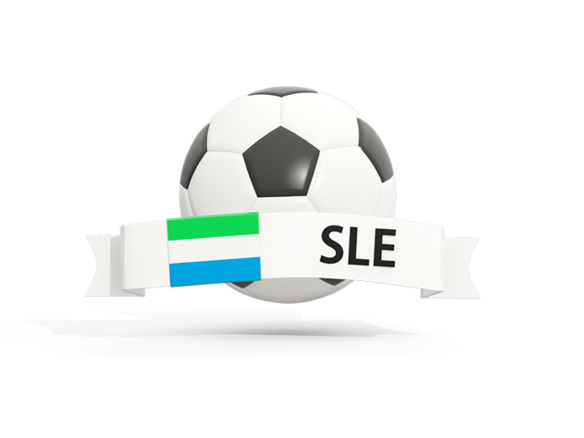 Football with banner. Download flag icon of Sierra Leone at PNG format