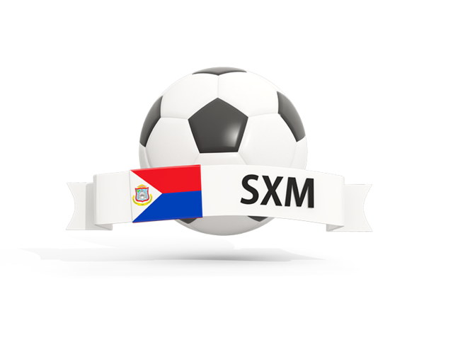 Football with banner. Download flag icon of Sint Maarten at PNG format