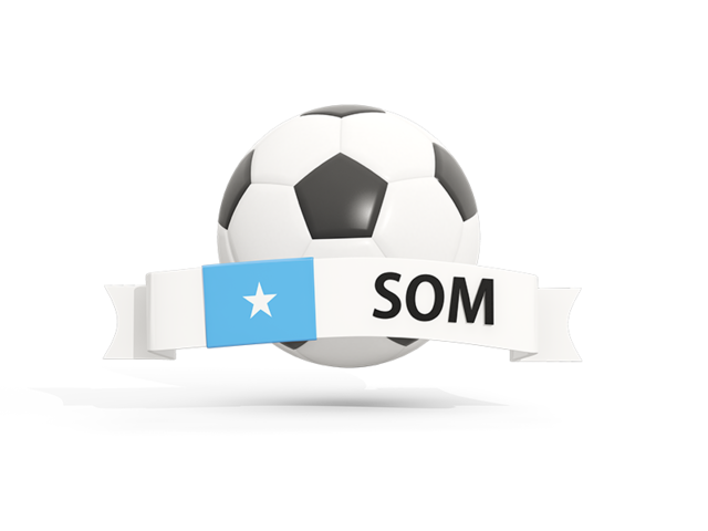 Football with banner. Download flag icon of Somalia at PNG format