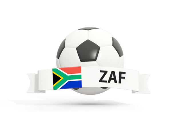 Football with banner. Download flag icon of South Africa at PNG format