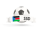 South Sudan. Football with banner. Download icon.