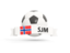 Svalbard and Jan Mayen. Football with banner. Download icon.