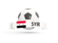 Syria. Football with banner. Download icon.