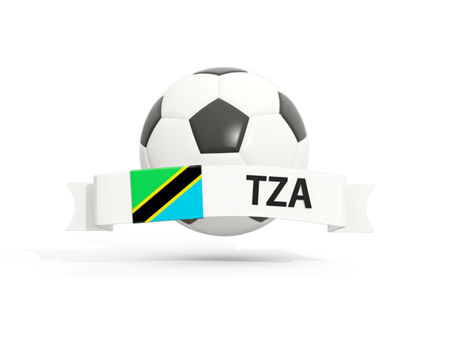 Футбольный мяч  с баннером. Скачать флаг. Танзания