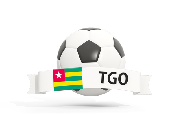 Football with banner. Download flag icon of Togo at PNG format