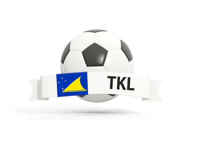 Football with banner. Download flag icon of Tokelau at PNG format