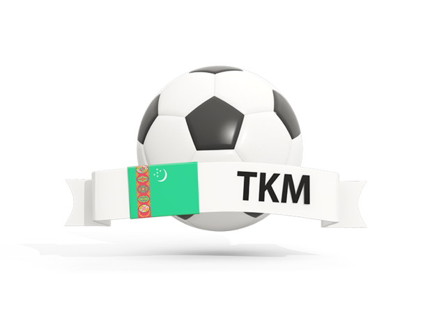 Football with banner. Download flag icon of Turkmenistan at PNG format