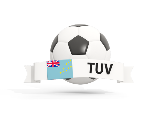 Футбольный мяч  с баннером. Скачать флаг. Тувалу