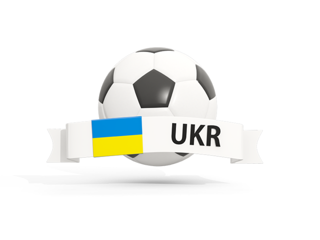 Football with banner. Download flag icon of Ukraine at PNG format