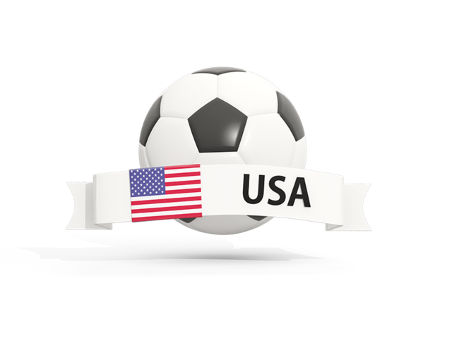 Football with banner. Download flag icon of United States of America at PNG format