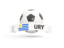 Uruguay. Football with banner. Download icon.