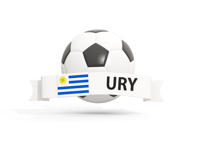 Football with banner. Download flag icon of Uruguay at PNG format