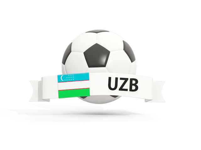 Football with banner. Download flag icon of Uzbekistan at PNG format