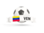 Venezuela. Football with banner. Download icon.