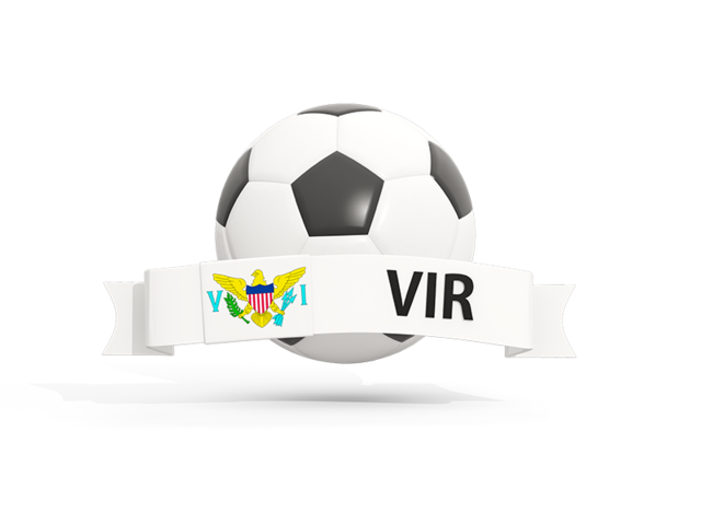 Football with banner. Download flag icon of Virgin Islands of the United States at PNG format