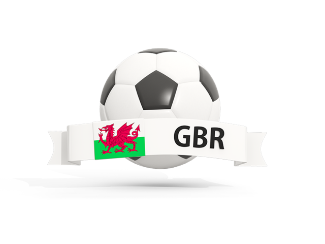 Football with banner. Download flag icon of Wales at PNG format
