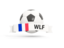 Wallis and Futuna. Football with banner. Download icon.