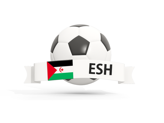 Football with banner. Download flag icon of Western Sahara at PNG format
