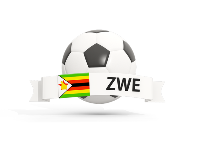 Football with banner. Download flag icon of Zimbabwe at PNG format