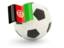 Afghanistan. Football with flag. Download icon.