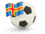 Aland Islands. Football with flag. Download icon.