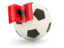 Albania. Football with flag. Download icon.