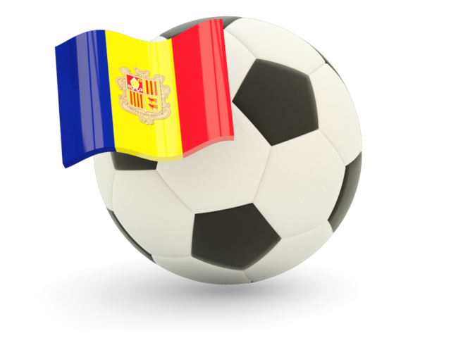 Football with flag. Download flag icon of Andorra at PNG format