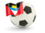 Antigua and Barbuda. Football with flag. Download icon.