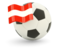 Austria. Football with flag. Download icon.