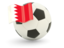 Bahrain. Football with flag. Download icon.