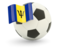 Barbados. Football with flag. Download icon.