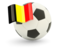 Belgium. Football with flag. Download icon.