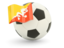 Bhutan. Football with flag. Download icon.