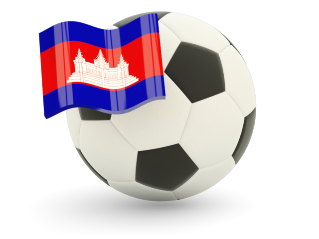 Футбольный мяч с флагом. Скачать флаг. Камбоджа