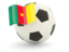 Cameroon. Football with flag. Download icon.