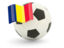 Chad. Football with flag. Download icon.