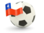 Chile. Football with flag. Download icon.