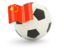 China. Football with flag. Download icon.