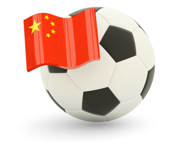 Футбольный мяч с флагом. Скачать флаг. Китай