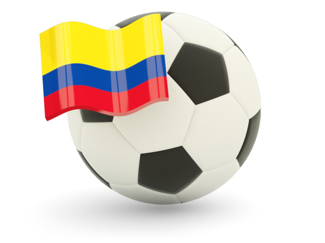 Футбольный мяч с флагом. Скачать флаг. Колумбия